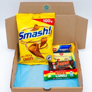 Confezione regalo di cioccolato norvegese – Smash! 100g + Barrette di cioccolato Freia – Kvikk Lunsj, Japp, Melkesjokolade, Toppris – Importate da Nordic Goods Co