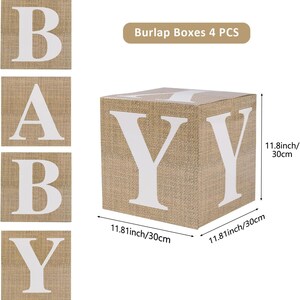 4pcs Burlap Balloon Boxes With Letters for Baby Shower, Gender Reveal ...