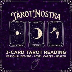 PDF tarotlezen met 3 kaarten | Gepersonaliseerde spirituele begeleiding | Inzicht carrière, liefde en gezondheid | Paranormale lezing op dezelfde dag