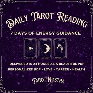 Personalisierte tägliche Tarot-Lesung | 7 Tage Energie Anleitung | Eine Karte pro Tag Tarot | PDF Spirituelle Botschaft | Benutzerdefinierte Einblick