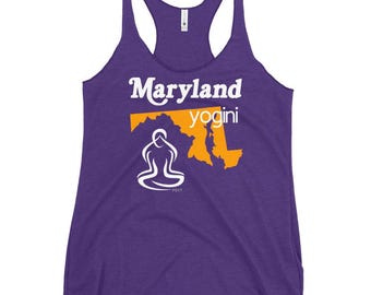 Maryland Map Yogini Dark Color Tank Top