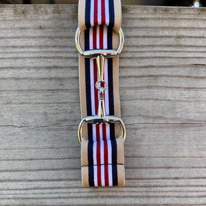 Stylish Equestrian Belt with Snaffle Bit, Equestrian Belt, Equestrian Gifts, Horse Rider Belt, 1.5 inch Adjustable Elastic Equestrian Belts