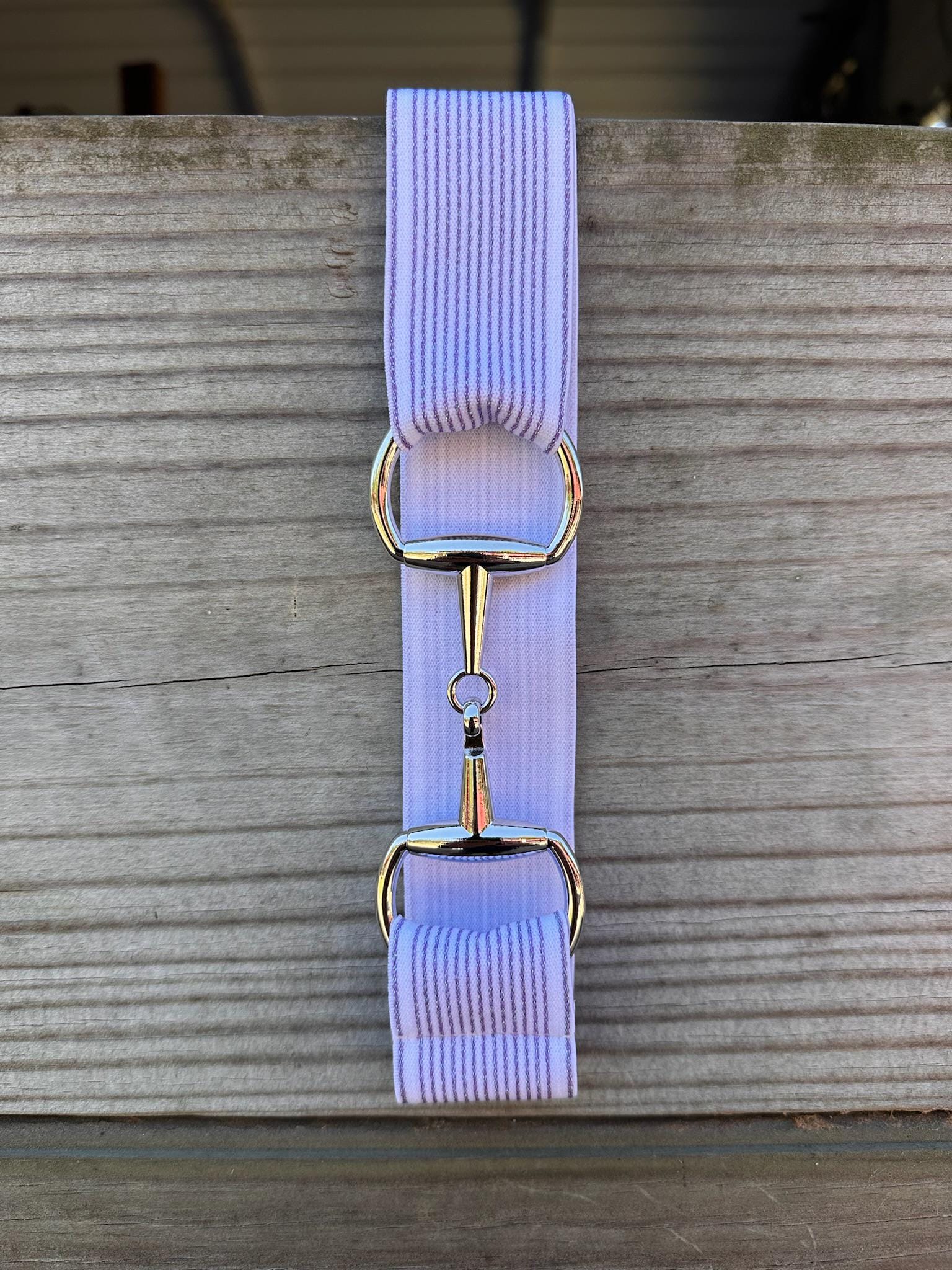 1.5 Inch Lavender -white Adjustable Elastic Equestrian Belts  display picture 1