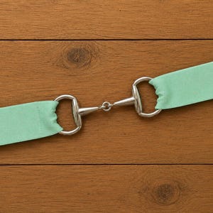 1.5 Inch Thick Adjustable Elastic Equestrian Mint Green w/sparkle  Belt, Equestrian Gifts for Horse Owners & Horse Lovers, Horse Riding Belt