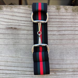 Stylish Equestrian Belt with Snaffle Bit, Equestrian Belt, Equestrian Gifts, Horse Rider Belt, 1.5 inch Adjustable Elastic Equestrian Belts