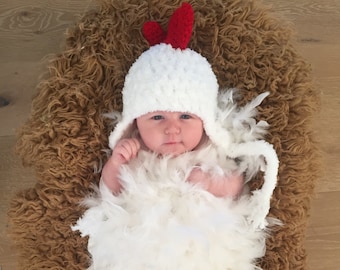 Chicken Hat - Baby Halloween Chick Costume - Animal/Farm Theme Chicken Hat - by JoJo Boo