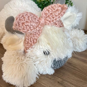 Highland Cow Plush with Crochet Headband - Cow Lover Crochet gift - Stuffed Animal Nursery Decor - Soft Highland Cow Baby Gift - by JoJoBoo
