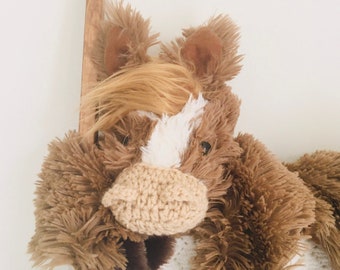Pony Lovey - Minky Horse Security Blanket - Western Nursery Decor - by JoJo's Bootique