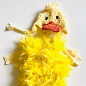 Yellow Duck Costume - Baby Duck Halloween Feathered Costume - Baby Girl Costume - Feathered Toddler Costume - by JoJo's Bootique