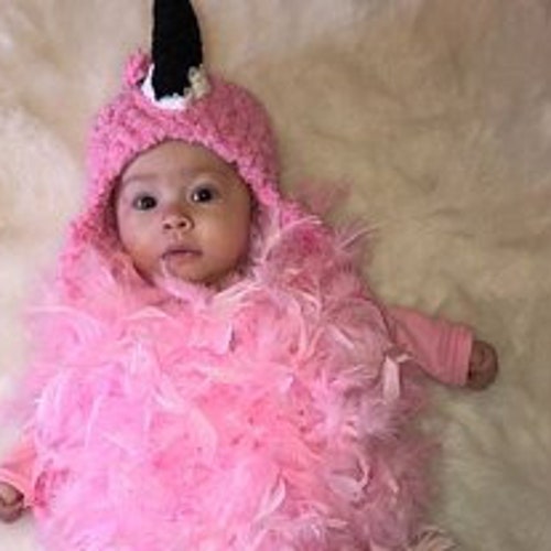 Flamingo Costume Baby Accessory Hat Halloween Feathered Etsy
