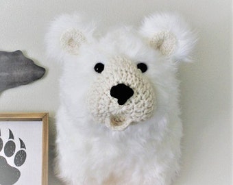 Polar Bear Head Mount - Faux Taxidermy Wall Hanging - by JoJo's Bootique