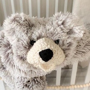 Small Bear Rug - Frosted Gray Nursery Decor -Bear Rug Blanket - by JoJo&#39;s Bootique