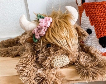 Highland Cow Lovey - Baby Southwest Nursery Bison Rug - Baby Shower Gift - Girl Gift - by JoJo's Bootique