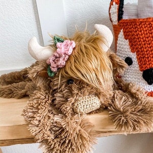 Highland Cow Lovey - Baby Southwest Nursery Bison Rug - Baby Shower Gift - Girl Gift - by JoJo's Bootique