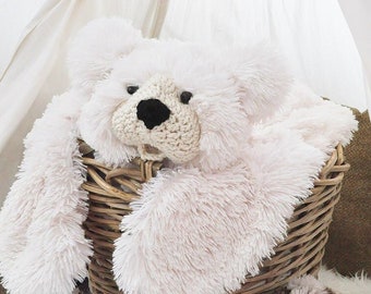 Polar Bear Minky Rug: Creamy White Faux Fur Baby Blanket