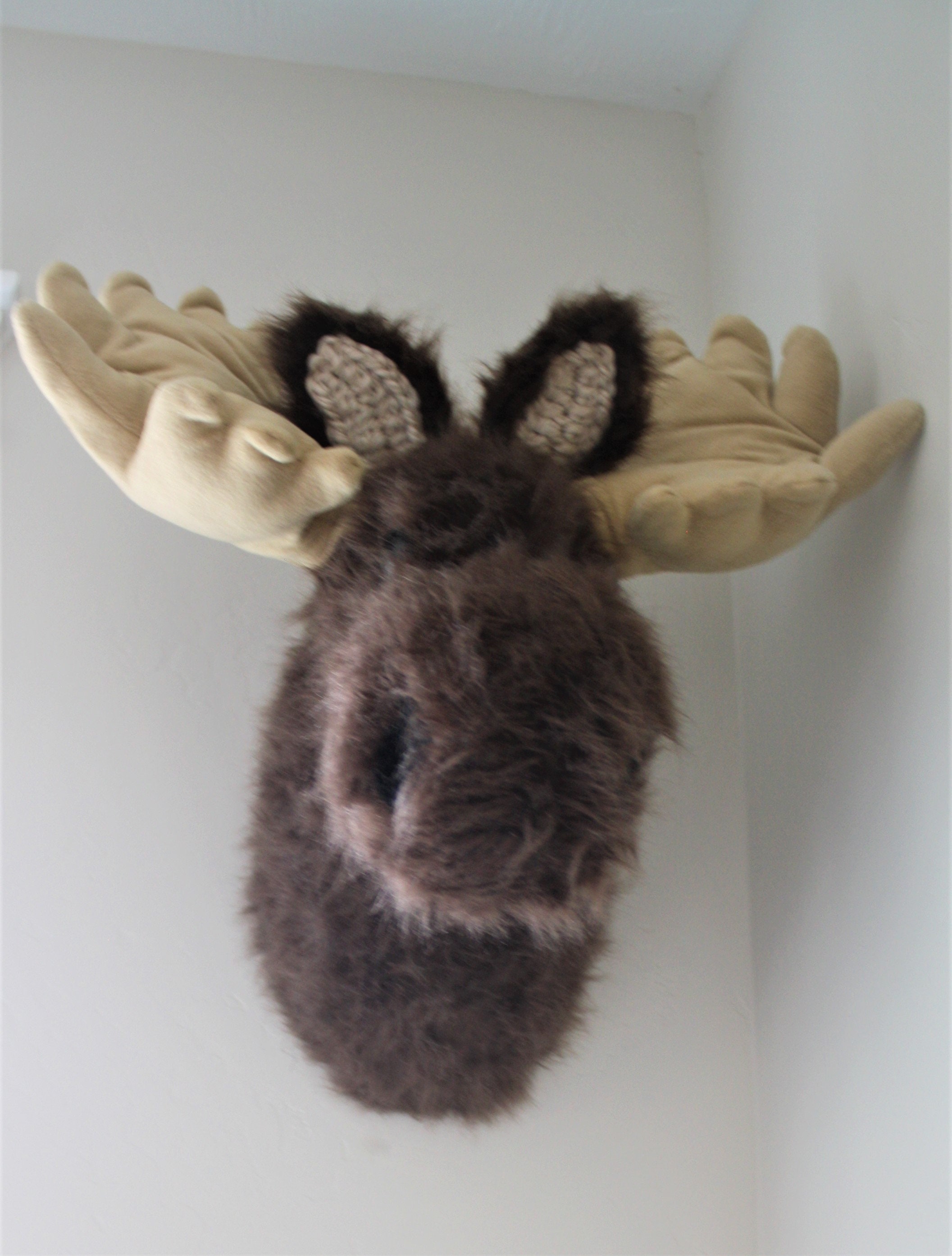 Moose Head Nursery Decor Wall Mount Plush Faux Taxidermy | Etsy
