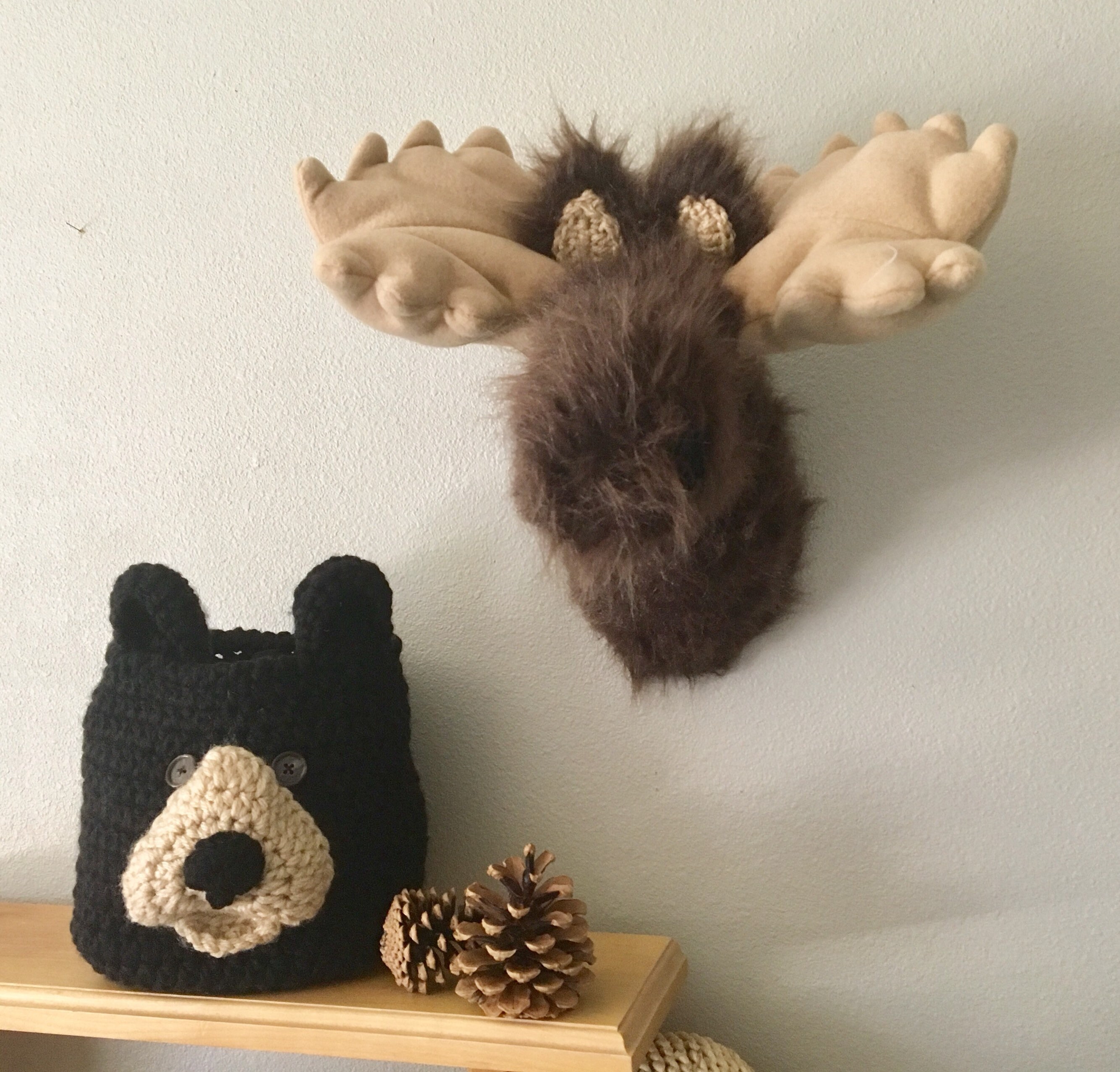 Moose Head Nursery Decor Wall Mount Plush Faux Taxidermy Etsy