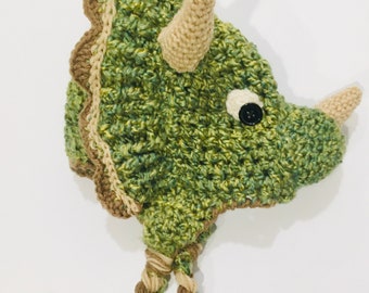 Triceratops Hat - Crochet Baby Dinosaur Hat - by JoJo's Bootique