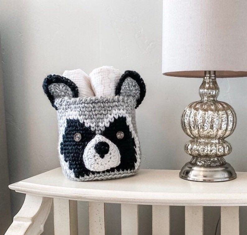 Raccoon Basket Woodland Nursery Storage Bin by Jojo's Etsy