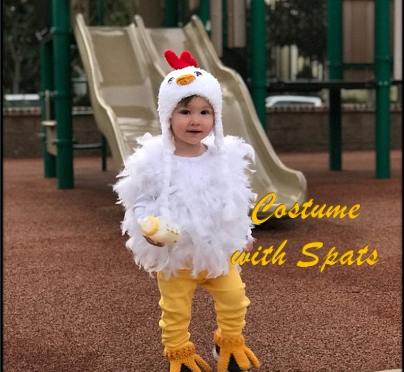 Baby Chicken Costume Chicken Hat Baby Chicken Hat, Booties and Feathered Romper Halloween Baby and Toddler Costume by JoJo Boo image 3