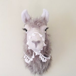 Llama Head Plush Wall Mount: Boho Nursery Decor