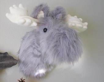 Gray Moose Head  Wall Mount - Woodland Nursery Decor - Baby Shower Gift - by JoJo's Bootique