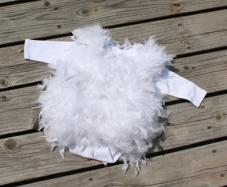 Baby Chicken Costume Chicken Hat Baby Chicken Hat, Booties and Feathered Romper Halloween Baby and Toddler Costume by JoJo Boo image 9
