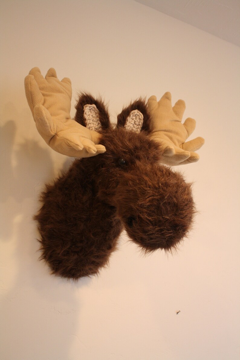 Moose Head Nursery Decor Wall Mount Plush Faux Taxidermy Etsy Canada