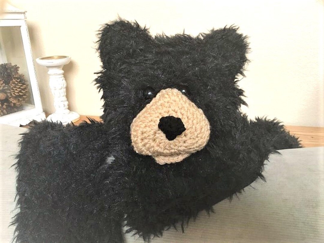 Scruffy Black Bear Rug: Faux Fur Nursery Decor Blanket - Etsy