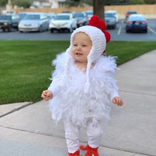 Big Comb Baby Chicken Costume Hat - Halloween Chick Costume -  Chicken Costume Accessory Hat - Girl Halloween Costume - by JoJo's Bootique