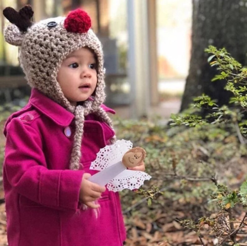 Baby Hat  Reindeer Hat  Baby Reindeer Hat  Baby Gift Hat  image 4