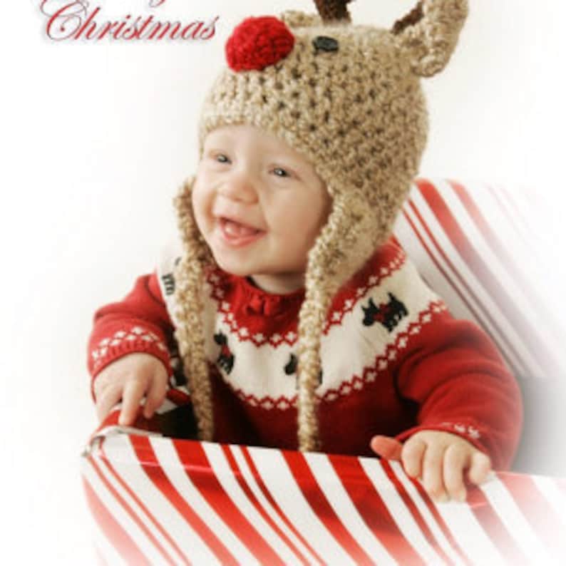 Baby Hat  Reindeer Hat  Baby Reindeer Hat  Baby Gift Hat  image 8