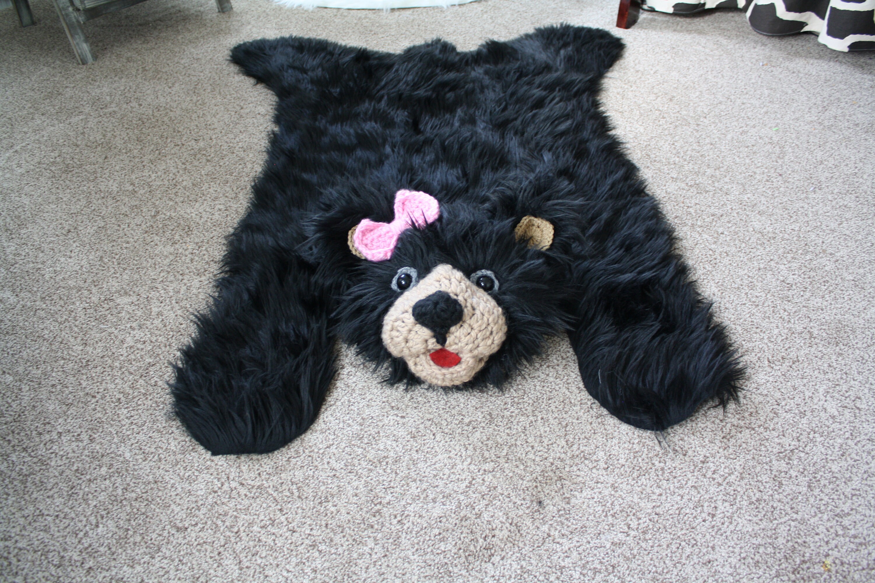 Small Faux Bear Rug Brown Woodland Nursery Decor Fur Etsy UK