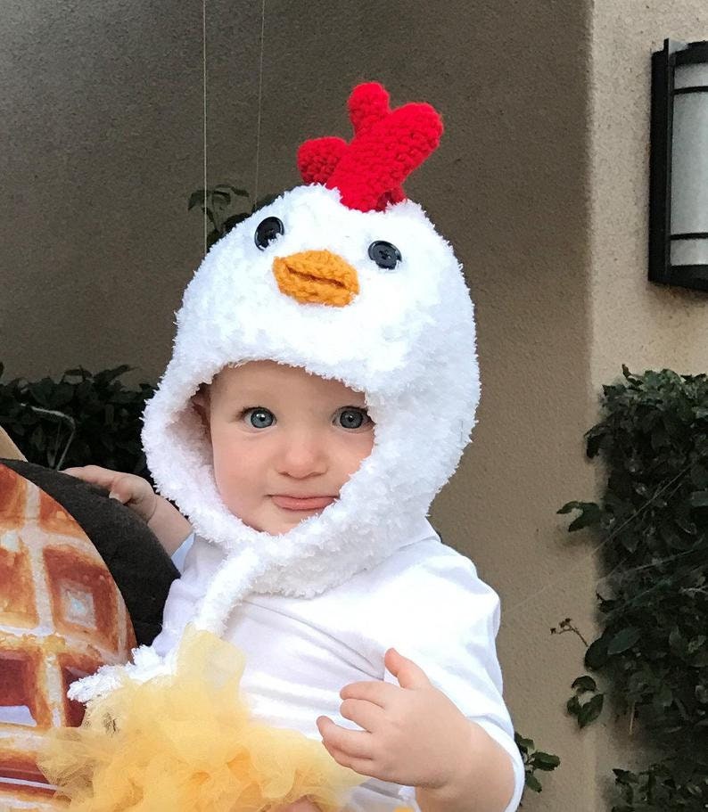 Baby Chicken Costume Chicken Hat Baby Chicken Hat, Booties and Feathered Romper Halloween Baby and Toddler Costume by JoJo Boo image 8