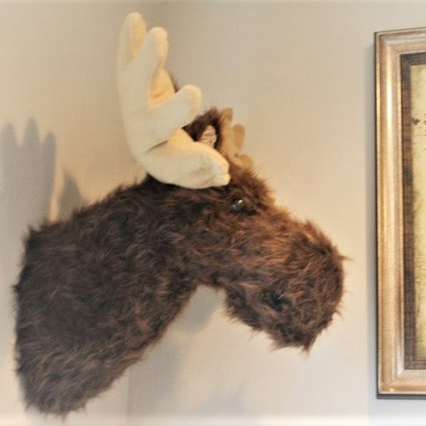 Large Moose Head Faux Taxidermy Wall Hangings - Humane Animal Mount - by JoJo's Bootique
