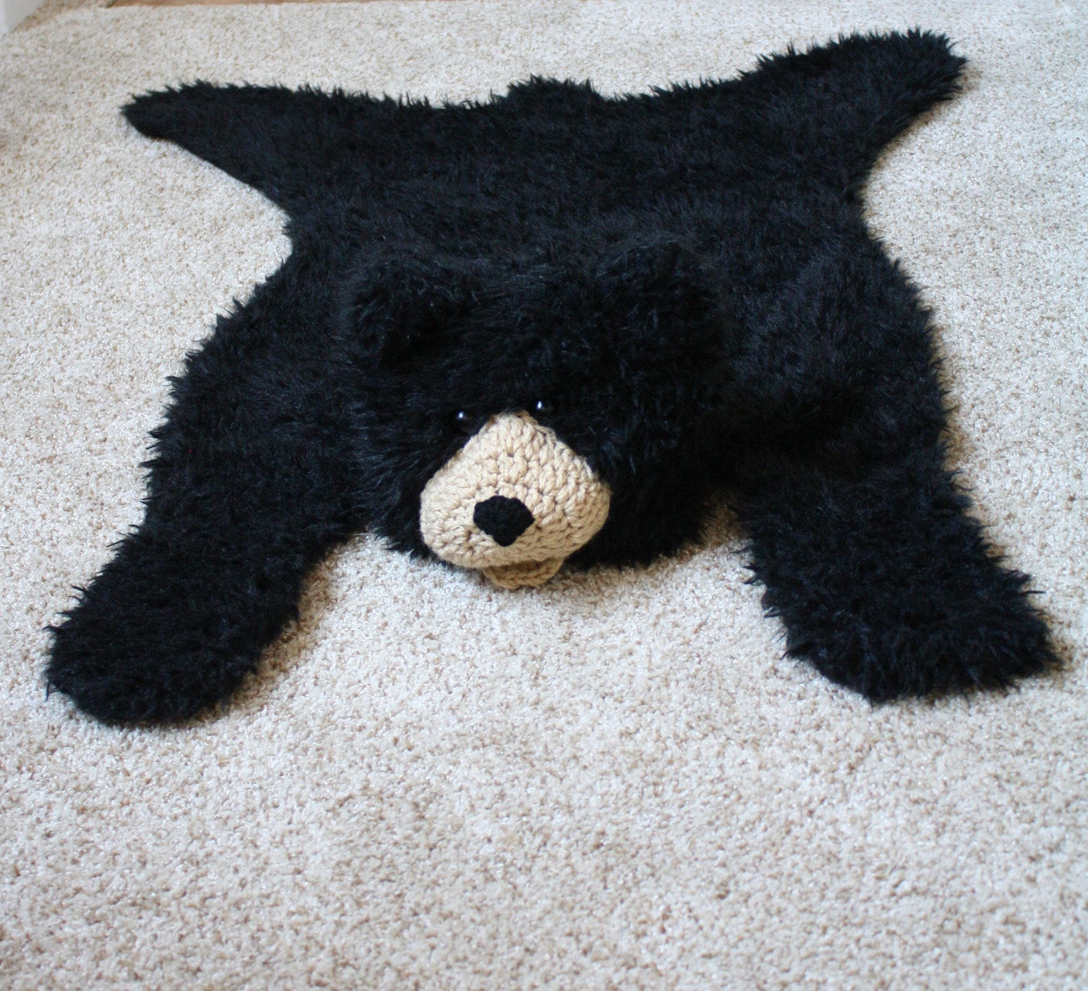 Small Black Bear Rug Blanket Woodland Nursery Décor Baby Etsy