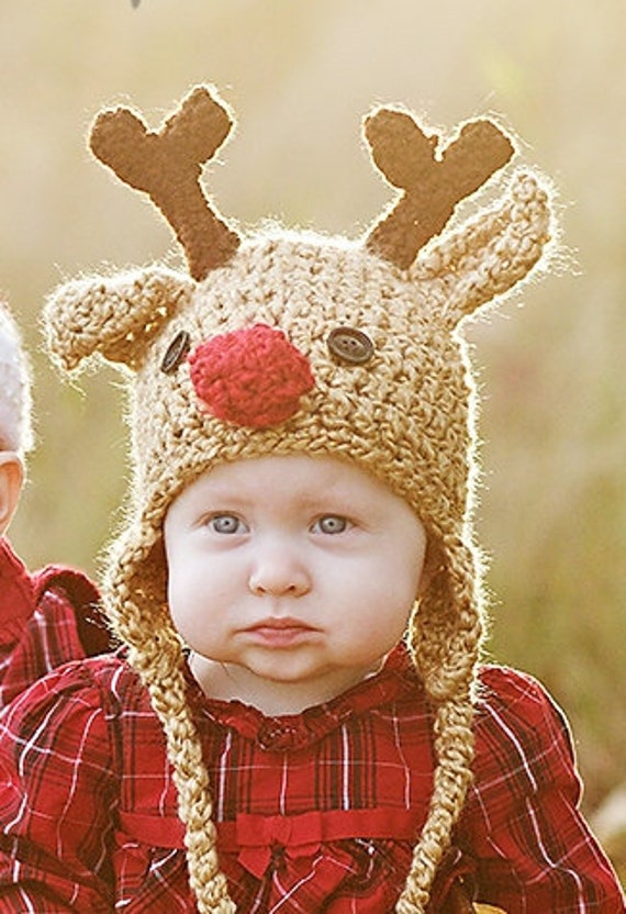 Items similar to Baby Hat Reindeer Hat Children's Christmas Hat