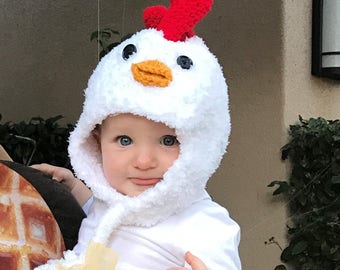 Chicken Hat - Baby Hat - Baby Chicken Hat - Halloween Chick Hat - Chicken Little Hat - Baby Photo Prop - by JoJosBoo