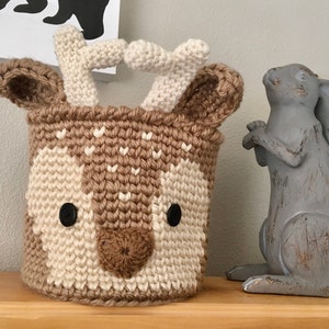 Deer Basket Woodland Fawn Crochet Nursery Bin Baby Shower Gift by JoJo's Bootique image 7