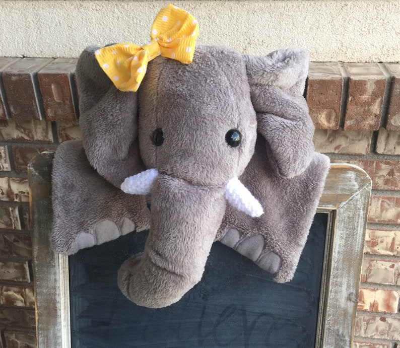Girl Nursery Elephant Rug Gray Plush Baby Image 0