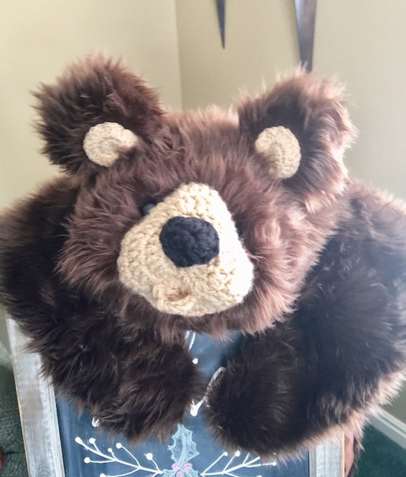by JoJo/'s Bootique Girl Woodland Nursery Grizzly Bear Rug Baby Shower Gift Brown Bear Faux Fur Rug Woodland Nursery Decor