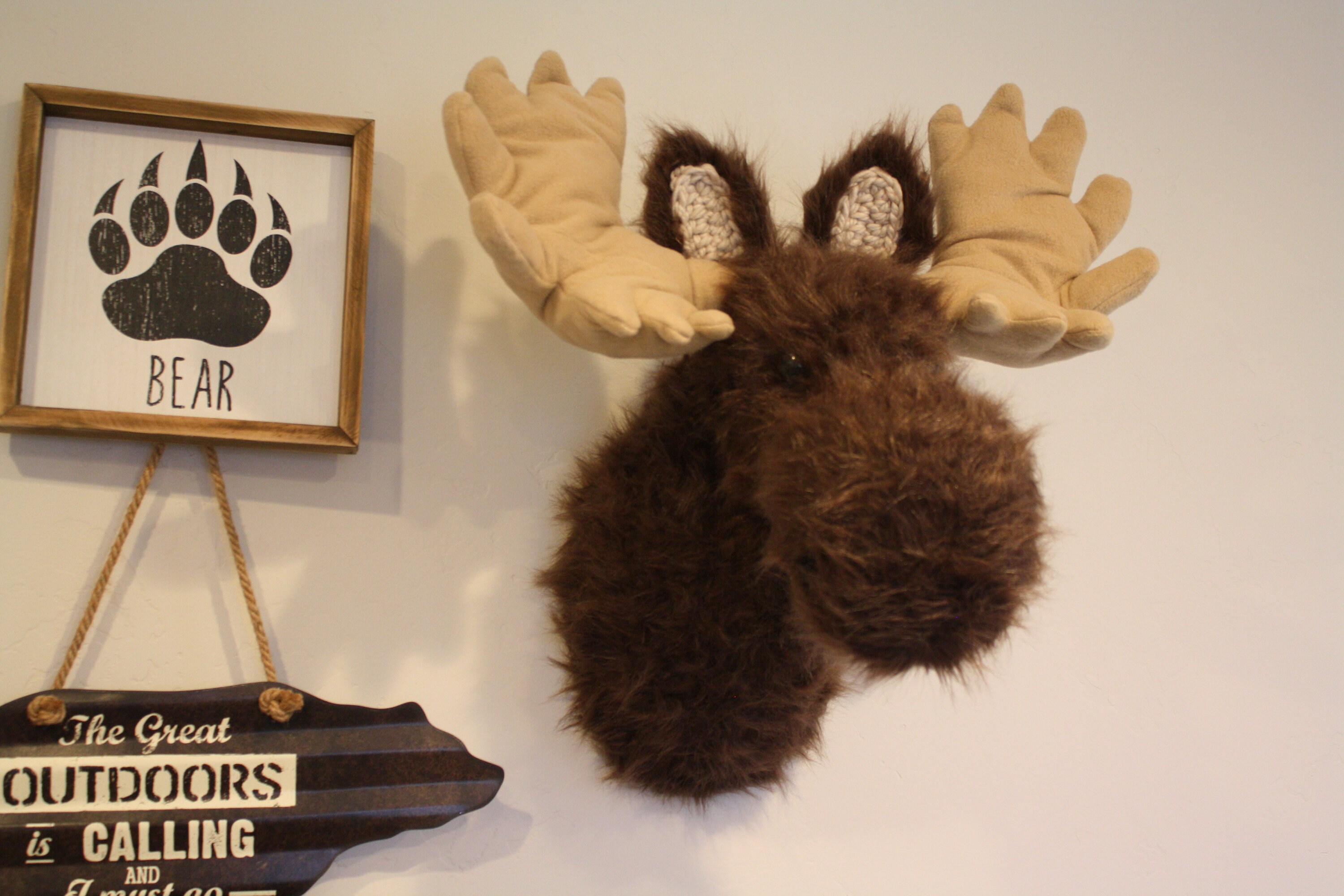 Moose Head Nursery Decor Wall Mount Plush Faux Taxidermy Etsy