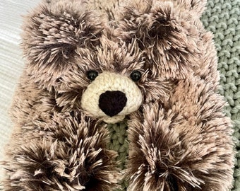 Bear Lovey - Frosted Brown Bear - Nursery Security Blanket - Woodland Decor - by JoJo Boo