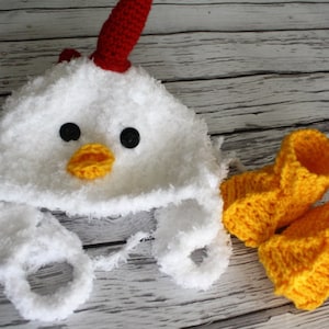 Baby Chicken Costume Chicken Hat Baby Chicken Hat, Booties and Feathered Romper Halloween Baby and Toddler Costume by JoJo Boo image 6