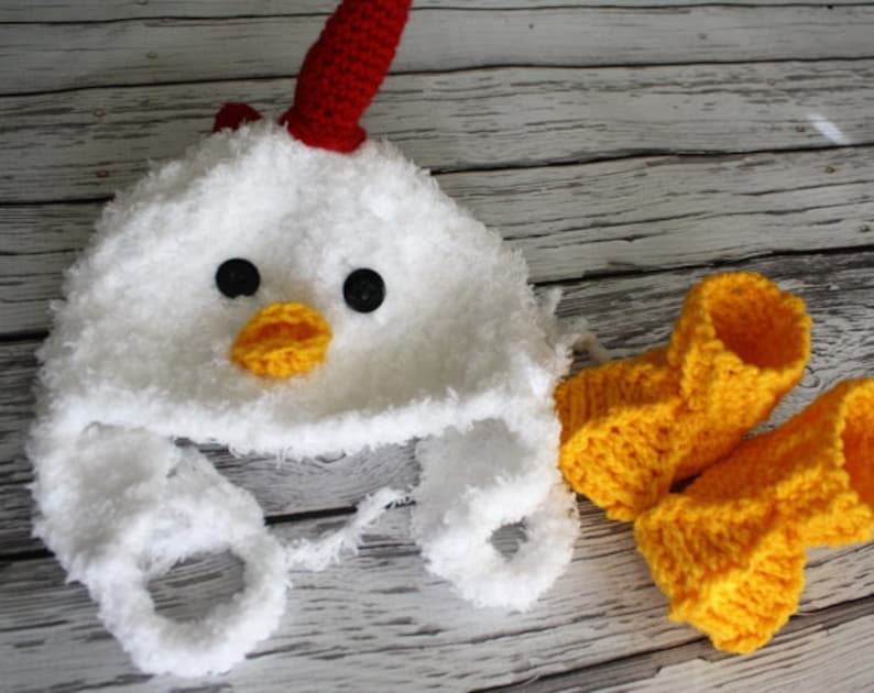 Baby Chicken Costume Chicken Hat Baby Chicken Hat, Booties and Feathered Romper Halloween Baby and Toddler Costume by JoJo Boo image 6