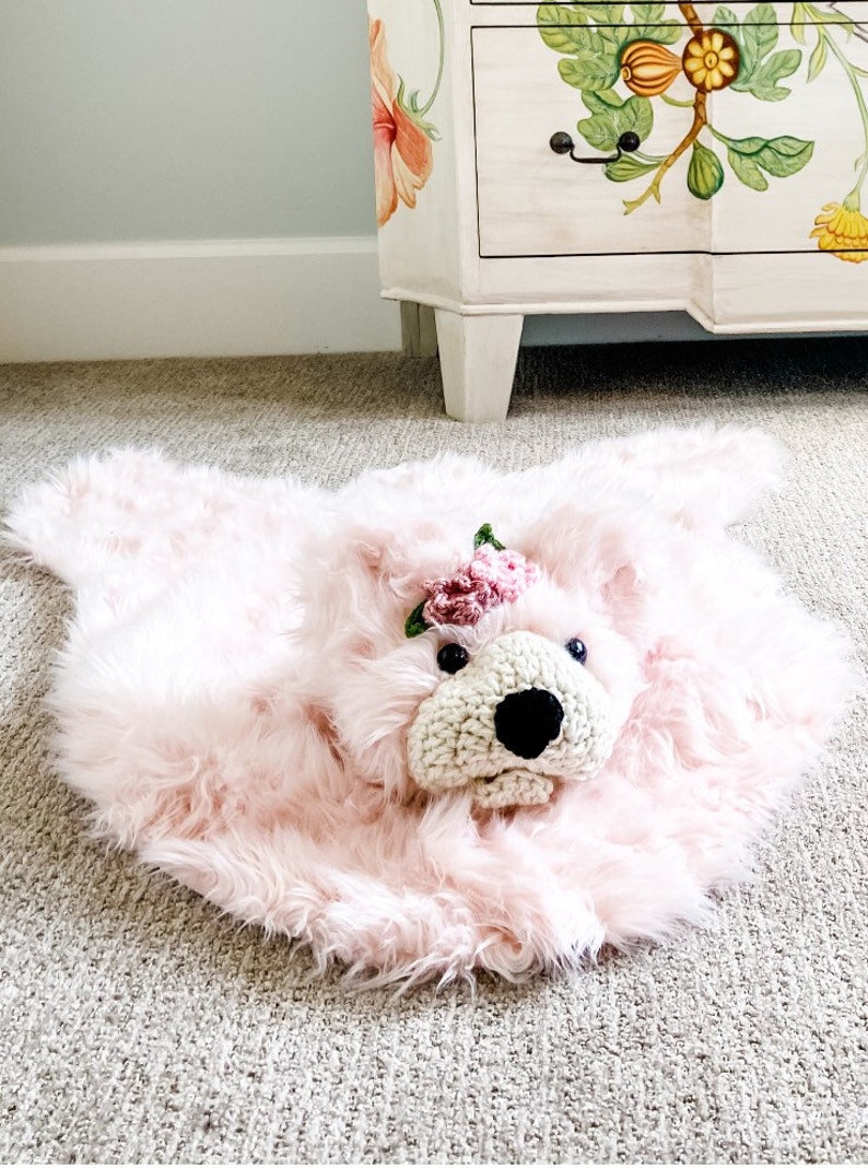 Soft Pink Bear Rug Baby Girl Nursery Decor Small Faux Fur Etsy