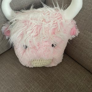Highland Cow Pillow: Minky Fur Nursery Decor image 15