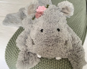 Hippo Lovey - Minky Nilpferd Schmusetuch - Safari Hippo Teppich - von JoJo Boo