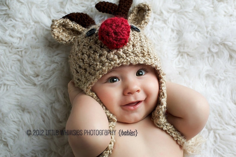 Baby Hat Reindeer Hat Baby Reindeer Hat Baby Gift Hat Etsy