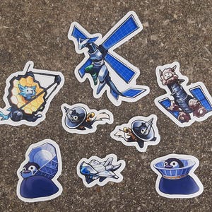 Satellite Telescope Creature Sticker, Cute Creature Animal Dragons, Astronomy, Science Astrology, Decal, Vinyl Stickers